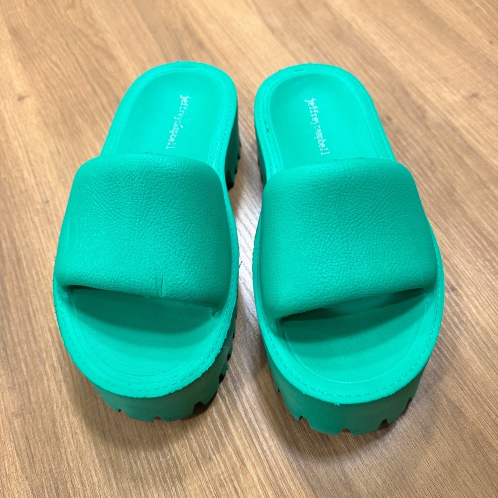 Jeffrey Campbell Green Summertime Platform Sandals size 7 - Picture 3 of 8
